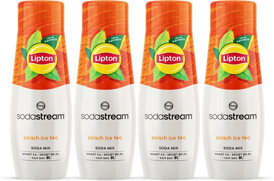 SodaStream Lipton Ice Tea Peach siropen - Ijsthee met perzik smaak - Goed voor 36L bruisende drank - 4 stuks - 4x440ml