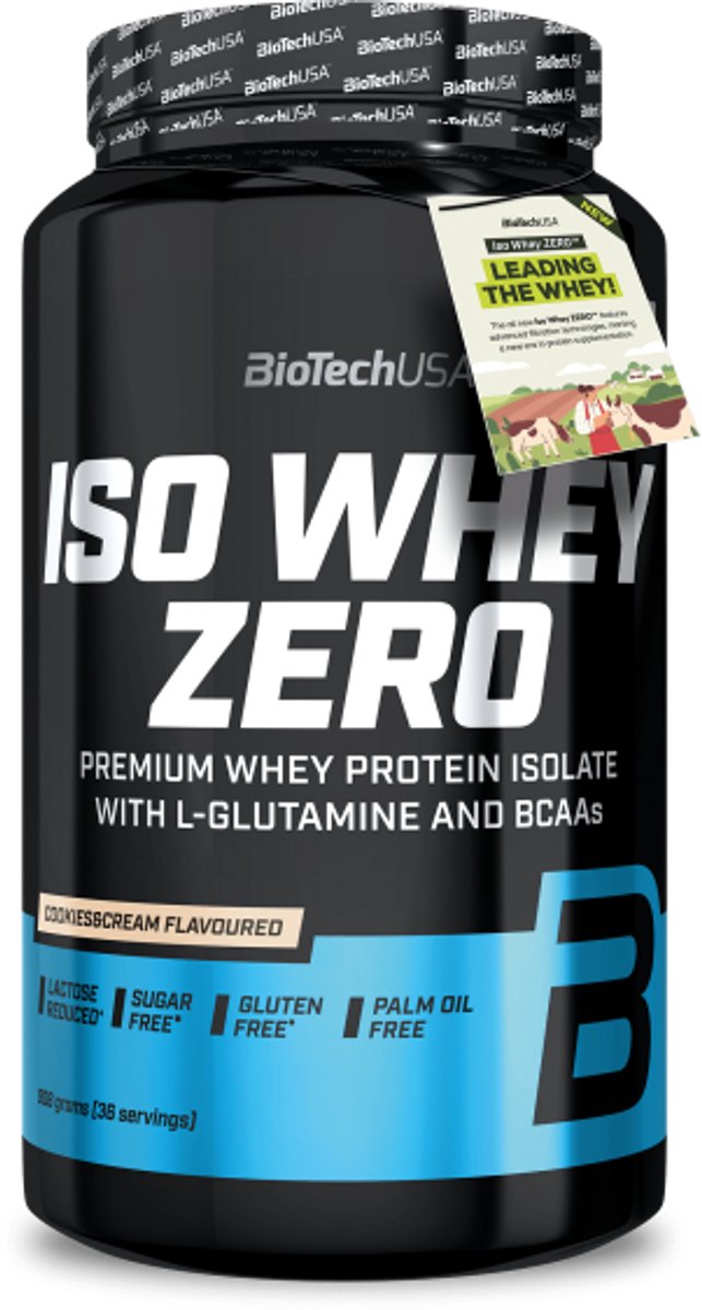 BiotechUSA isolaat eiwitpoeder - ISO WHEY zero (908 g) - smaak: Cookies & Cream