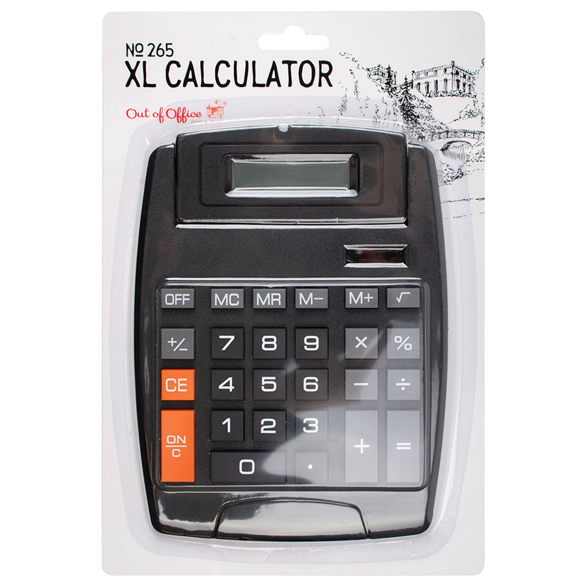 Out of Office | XL Rekenmachine | Extra grote knoppen | Kleur: Zwart