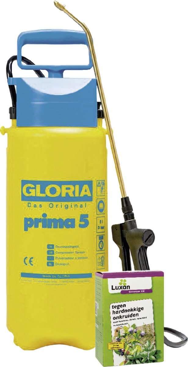 Gloria Drukspuit 5 Liter Met Genoxone - Hardnekkig Onkruid Bestrijden - Graszaadselect.nl