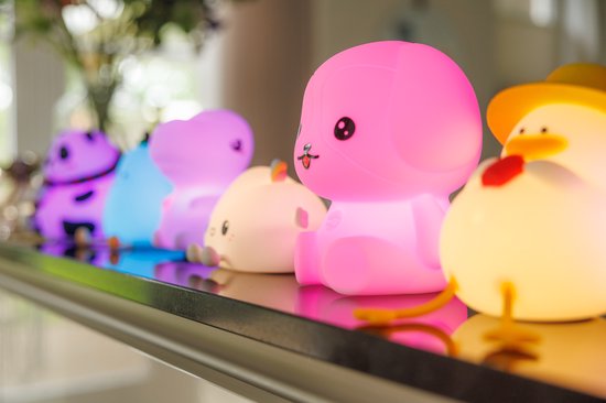 Nachtlamp - Nachtlampje - Kinderlampje - Babylampje - Nachtlamp Baby - Nachtlamp Kind - Slaaplampje - Oplaadbaar Nachtlampje - Siliconen Nachtlampje - Nachtlamp met Timer - Babykamer Lamp - Kinderkamer Lamp - Nijlpaard Nachtlampje - Nijlpaard Lamp van Luvy — afbeelding 4
