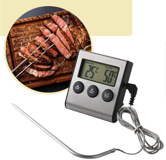 Lynnz® digitale thermometer met draad - kernthermometer - bbq accesoires - suikerthermometer - vleesthermometer - oventhermometer - digitaal