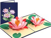 Cartes contextuelles Popcards - Fleurs Lotus dans l'étang Méditation Bouddhisme Amitié spirituelle Carte de voeux pop-up
