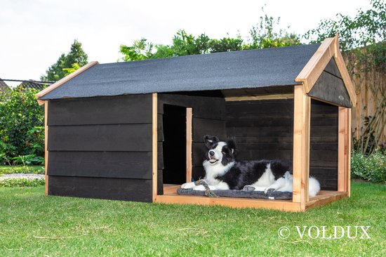 Hondenhok Stijn - Hondenhok hout - Hondenhok buiten - Hondenhuis - Hondenkennel - Hondenhok grote honden - Hout in Stijl