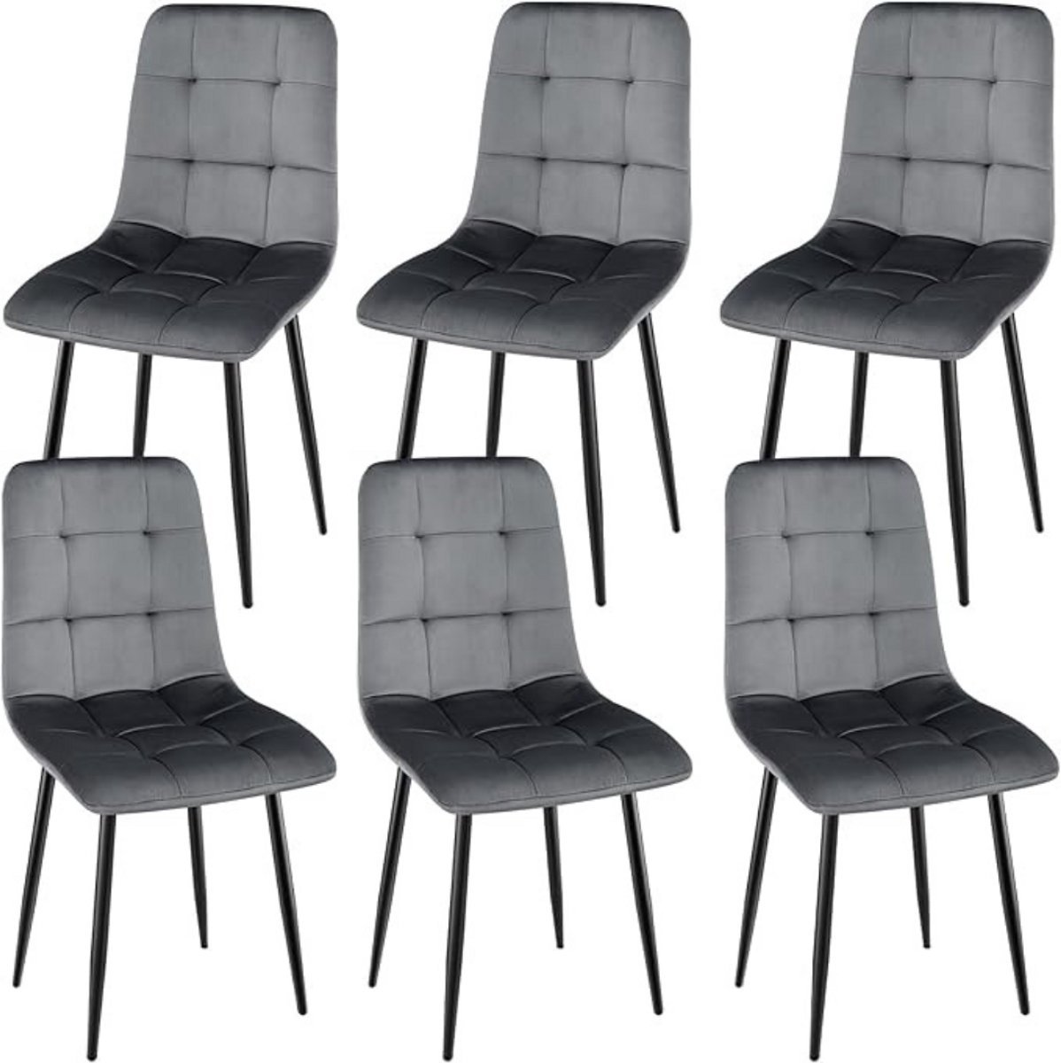 Thuys – Stoelen 6 Stuks – Stoelen – 42 x 44 x 89cm – Donkergrijs