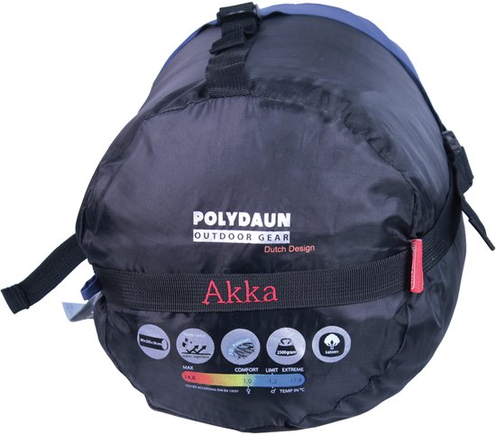 Polydaun AKKA - slaapzak - met capuchon - ripstop - 85x230 cm - blauw/grijs van Poly — afbeelding 4