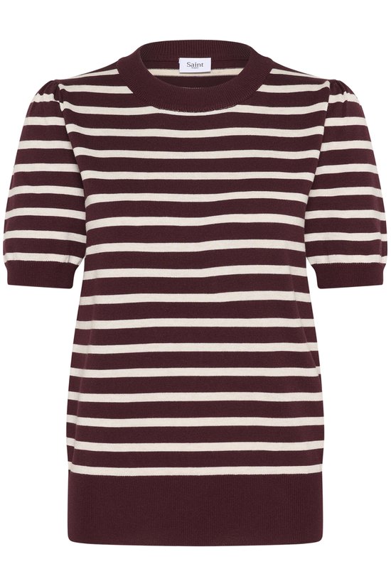 Foto: Saint tropez milasz ss striped pullover dames trui maat l