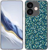 Cazy Hoesje geschikt voor Oppo A40 / A40m / A60 (5G) Hoesje Siliconen - Blaadjespatroon