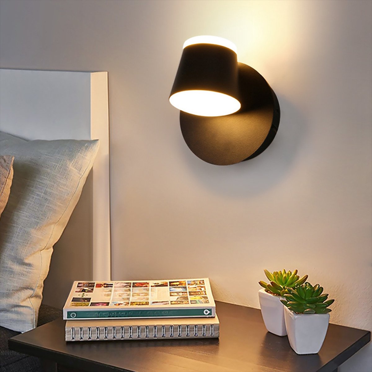 CHIWIN LED Wandlamp 10W – Draaibare Wandleuchte met 3000K Warm Licht – Wandverlichting voor Slaapkamer, Woonkamer en Trap