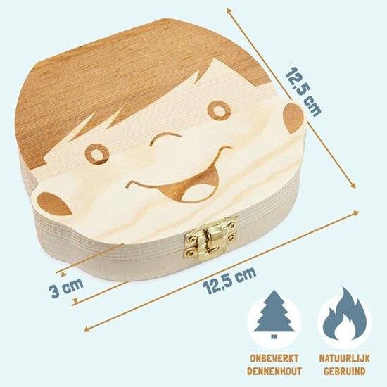 WiebelTandje Luier en Verzorgingstas met Verschoonmatje incl Houten Tandendoos JONGEN – Kraamcadeau - Watervast Baby Rugzak Tas met Uitschuifbaar Baby Box – USB Kabel - Multifunctionele Baby Luier Tas – Verzorgingstas Baby - Verschoon en Slaap Bedje