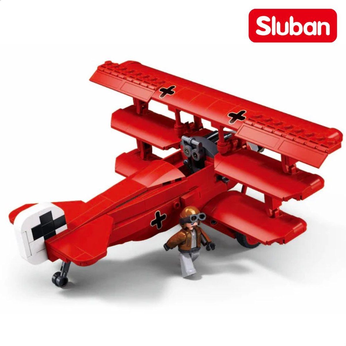 Sluban ModelBricks Fokker DR‑1S vliegtuig bouwspeelgoed kinderen vanaf 8 jaar – Constructiespeelgoed modelbouw – bouwdoos met 281 bouwstenen – M38-B1292 — afbeelding 5