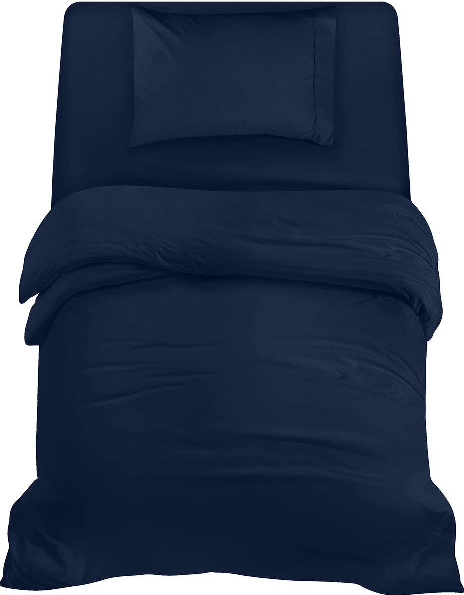 Ibenzoa® 3-delige Luxe Beddengoedset van Zachte Microvezel voor Optimaal Slaapcomfort - Marineblauw