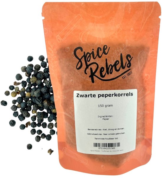 Spice Rebels - Zwarte peperkorrels - zak 150 gram