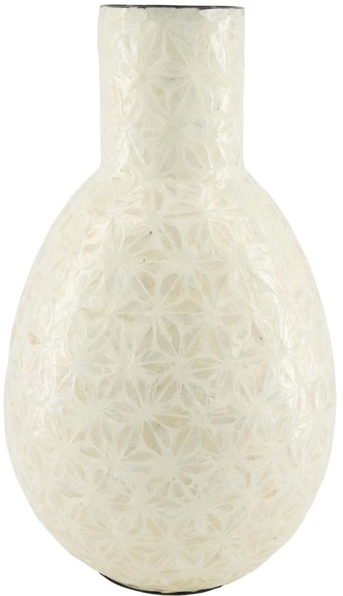 Dijk Natural Collections Vaas capiz bamboe wit Ø22xh37cm