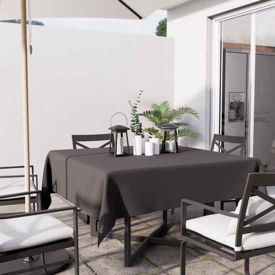 Nappe carrée élégante Ibenzoa® 180x180 cm avec protection antitache en anthracite
