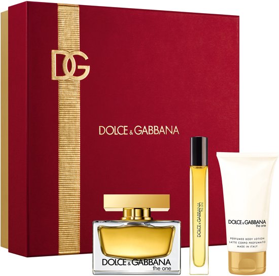 Dolce & Gabbana The One Giftset - 75 ml eau de parfum spray + 10 ml eau de parfum tasspray + 50 ml bodylotion - cadeauset voor dames