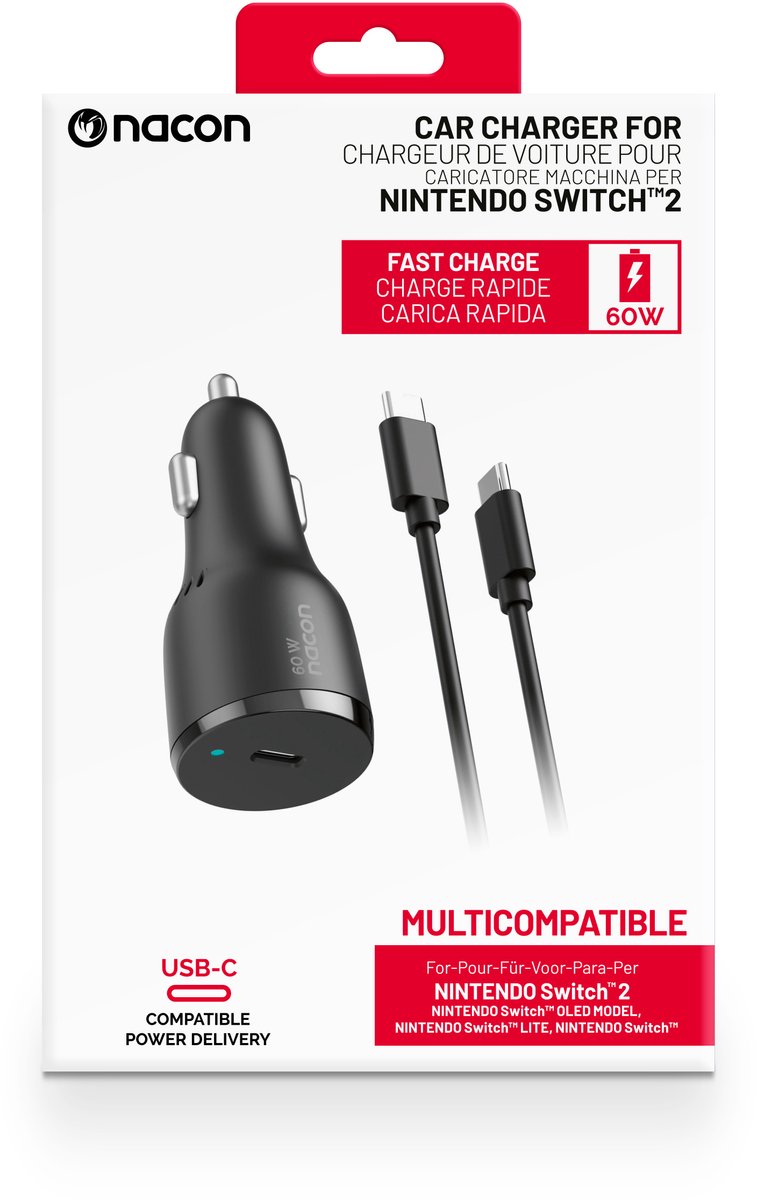 Nacon Auto-oplaadadapter voor Nintendo Switch