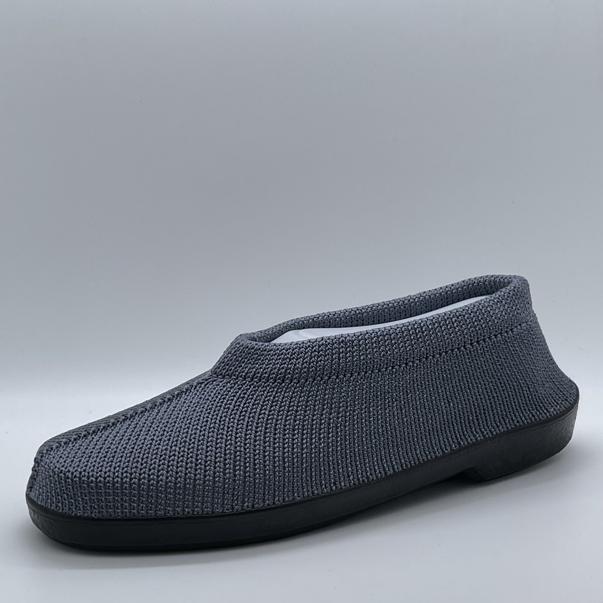 Gebreide Portugese Schoen - Grijs Silver - Maat 44 - Instappers - Pantoffel
