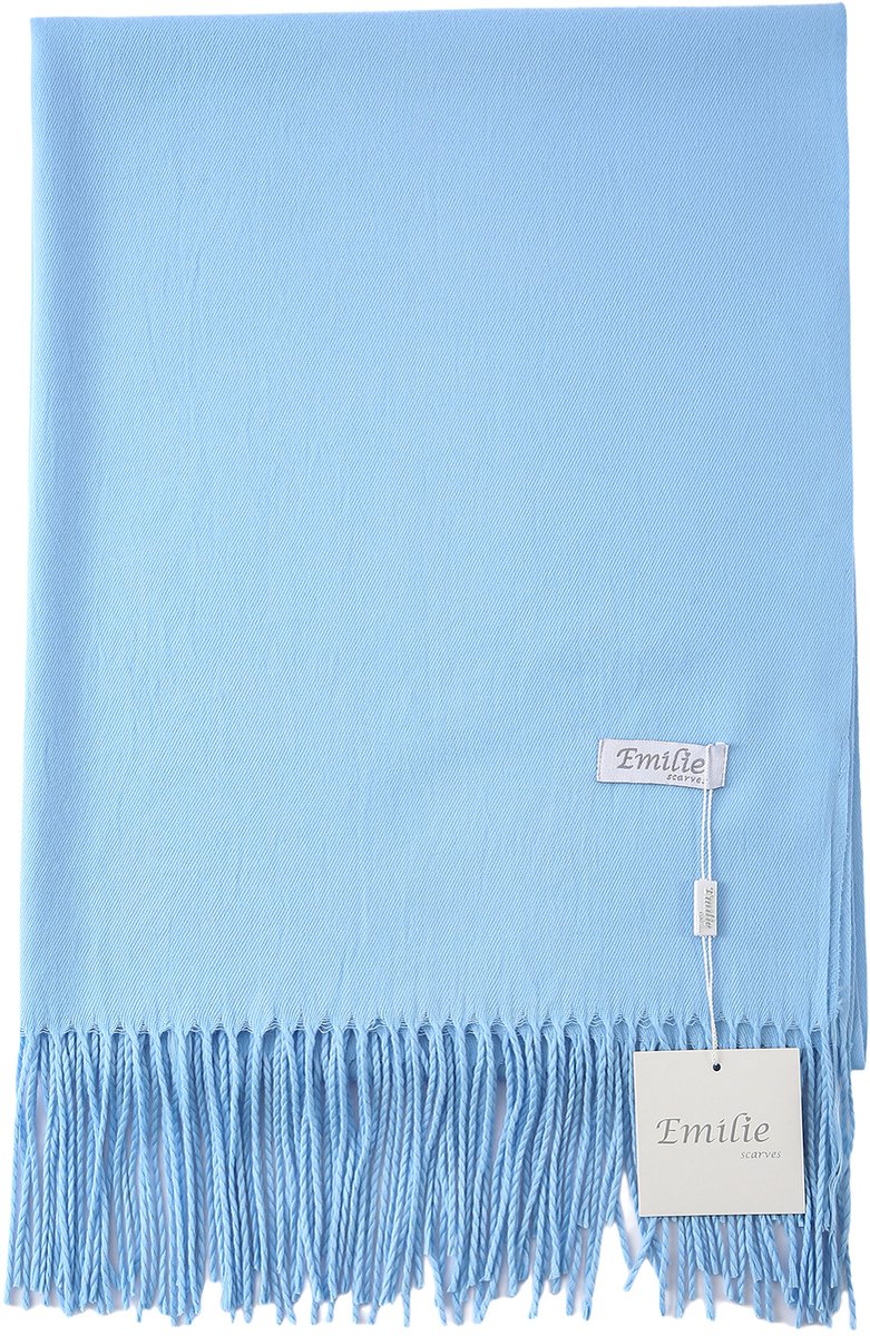 Emilie Collection - sjaal - omslagdoek - pashmina - lichtblauw - 200X70CM - 100% Gerecycled polyester