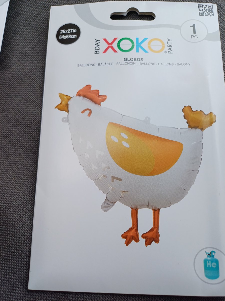 Folieballon funny kip 64x68cm