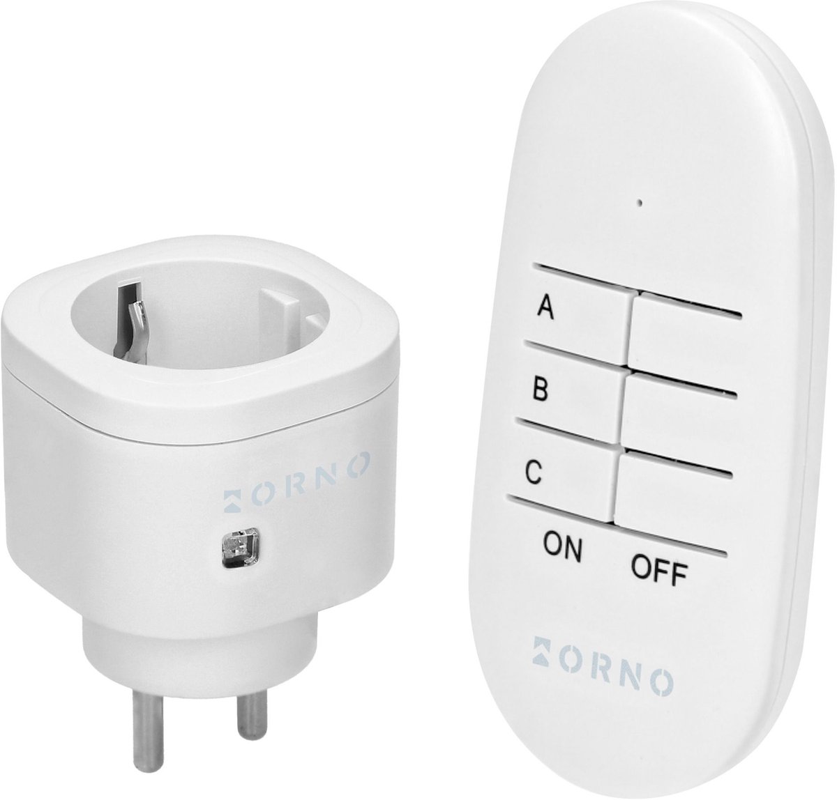 Schakelaar met afstandsbediening - Stopcontact 1x Schuko max. afstand 30 meter - Schakelset voor binnen max. 3000 Watt - Wit