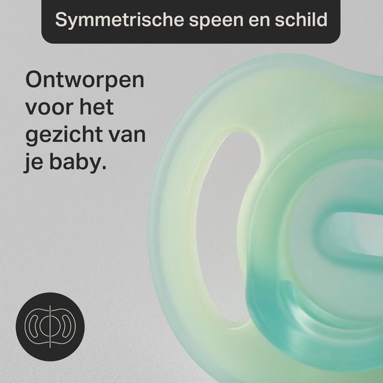Tommee Tippee Ultra-light StayPut Dag et Nacht fopspenen - 6-18 maanden - set van 4 - glow in the dark fopspeen uit één stuk van Merkloos — afbeelding 2