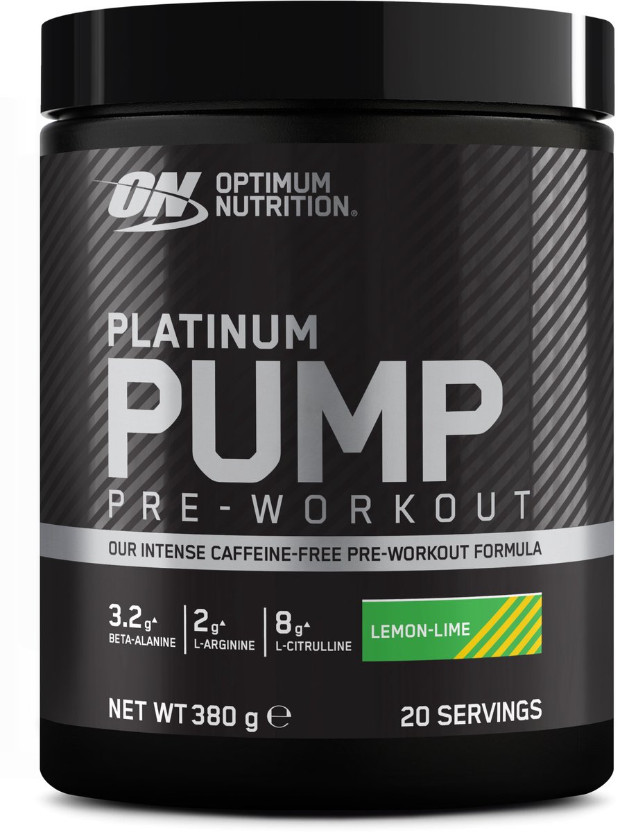 Goedkoopste Optimum Nutrition Platinum Pump Pre Workout - Lemon Lime - 380 gram (20 Servings