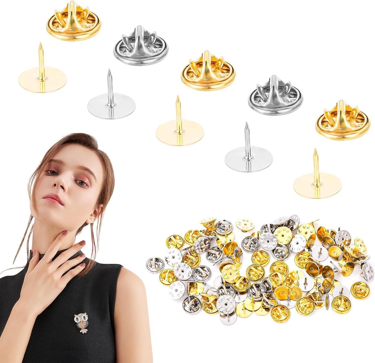 Pin Backs, Butterfly Clutch, Lighter Attachments, 50pcs Back Butterfly Clutch, Pin Back Butterfly Tie, Thumbtacks, Back Replacement, Clasps, Butterfly Clips