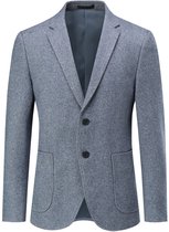 Allthemen Herencolbert sportief modern stretch blazer mannen slim fit vrije tijd jasje business kostuumjas, donkerblauw, L