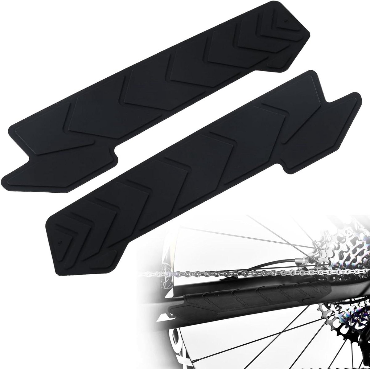 Allecto Plus - Fietskettingsteunbescherming 2 stuks - MTB siliconen framebescherming voor mountainbikes - Duurzame bescherming tegen kettingslijtage