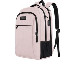 TRVLMORE 36L Rugzak - Rugtas met 17,3 Inch Laptopvak - Schooltas - Laptoptas - Spatwaterdicht - Heren en Dames - Jongens en Meisjes - Roze