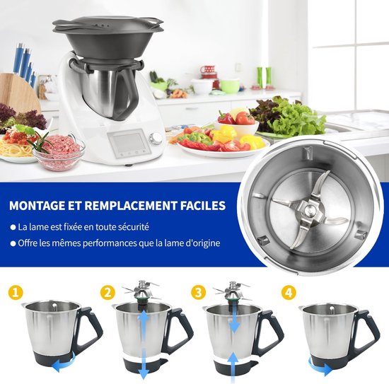 Geschikt voor - Thermomix TM5 Mes, Mes geschikt voor Vorwerk TM5 Thermomix Robot, Reserveonderdeel en Vervangende Accessoire - RWKeuken- en kookaccessoires van Geschikt voor — afbeelding 4