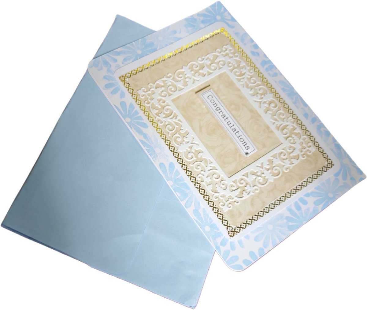 40% discount: Luxe Felicitatiekaart met Bloemenrand – Handgemaakt & Elegante Stijl (Luxury Congratulations Card with Floral Border – Handmade & Elegant Design)