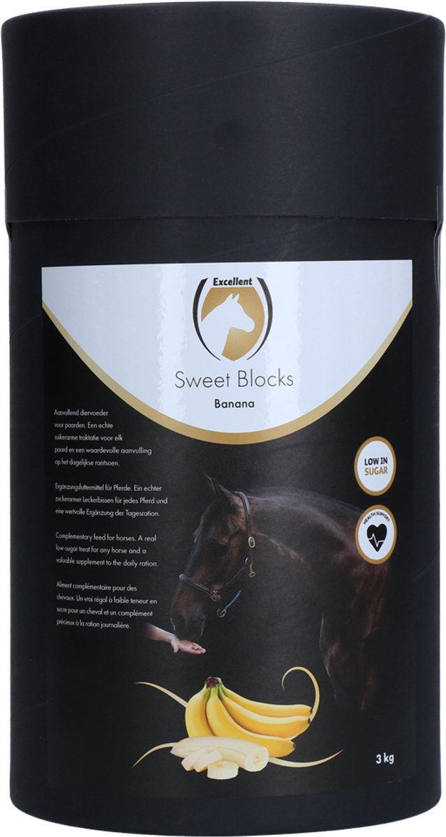 Excellent Sweet Banana Blocks - De gezonde en smakelijke traktatie of beloning voor het paard - Geschikt voor paarden - Banaan - 3kg