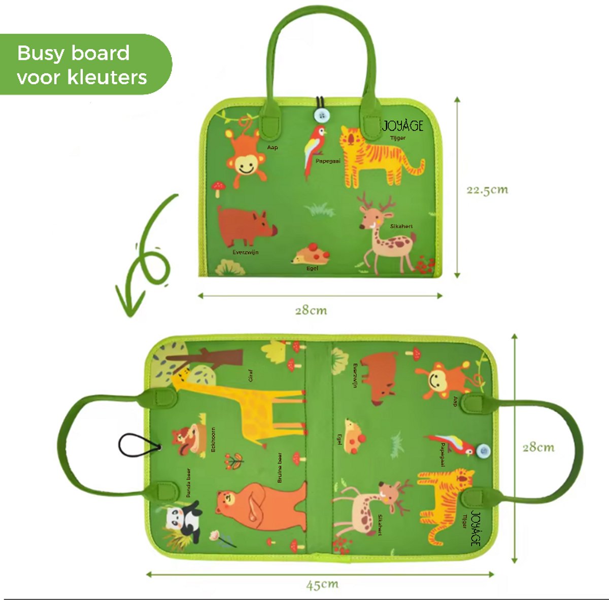 Joyage Busy Board Book Montessori Speelgoed - Montessori activiteitenboek voor in de auto onderweg - Educatief speelgoed meisjes speelgoed Jongens speelgoed Sensory speelboek - Activity peuter kleuter sensorisch speelgoed 1 jaar 2 jaar 3 jaar 4 jaar — afbeelding 5