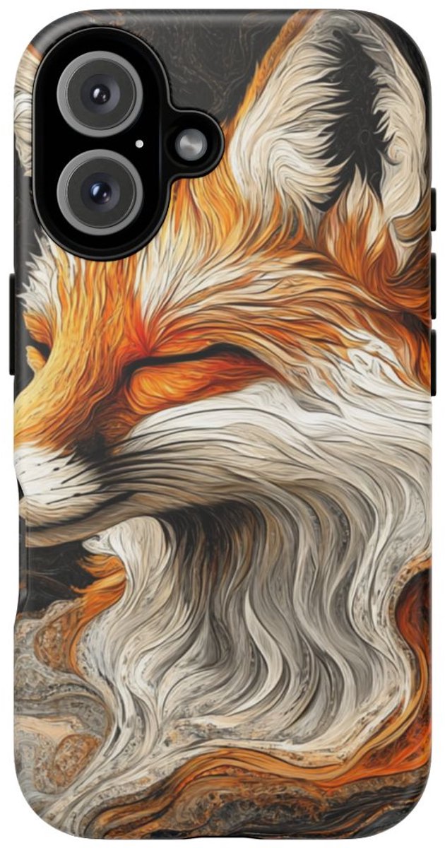 Abstract Vosportret – Telefoonhoesje Geschikt voor iPhone 16