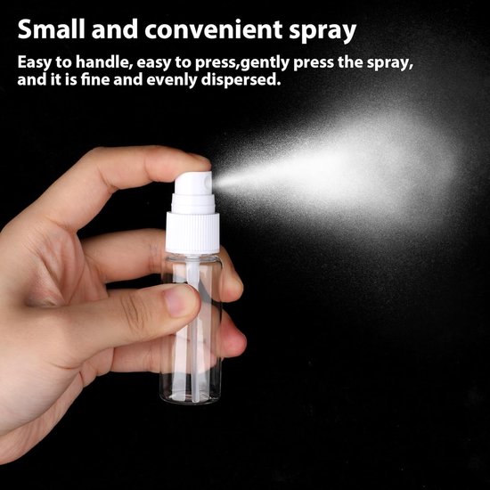 KU Lege Sprayfles 6 x 20ml – Herbruikbare Mini Vernevelflessen met Fijne Nevel – Transparante Flessen voor Parfum, Water & Reinigingsmiddelen