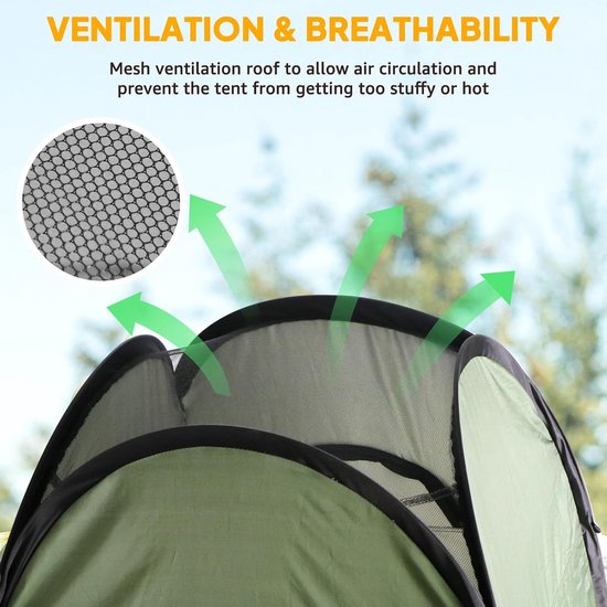 Chihee Outdoor Privacy Shelter Pop Up Camping Bathroom Tent Pod Portable Changing Tent 1 Room Instant Camp Toilet Stall Shower Tent Changing Room Foldable with Cover Floor Carrying Bag Hiking Fishing — afbeelding 3