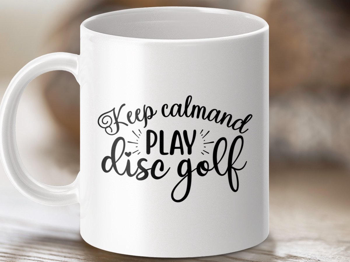 disc golf mok, golf cadeau, disc golf fan, grappige mok, sport mok, golf liefhebber, golf speler mok, blijf kalm mok, cadeau idee, sport cadeau, hobby mok, drink mok, koffie mok