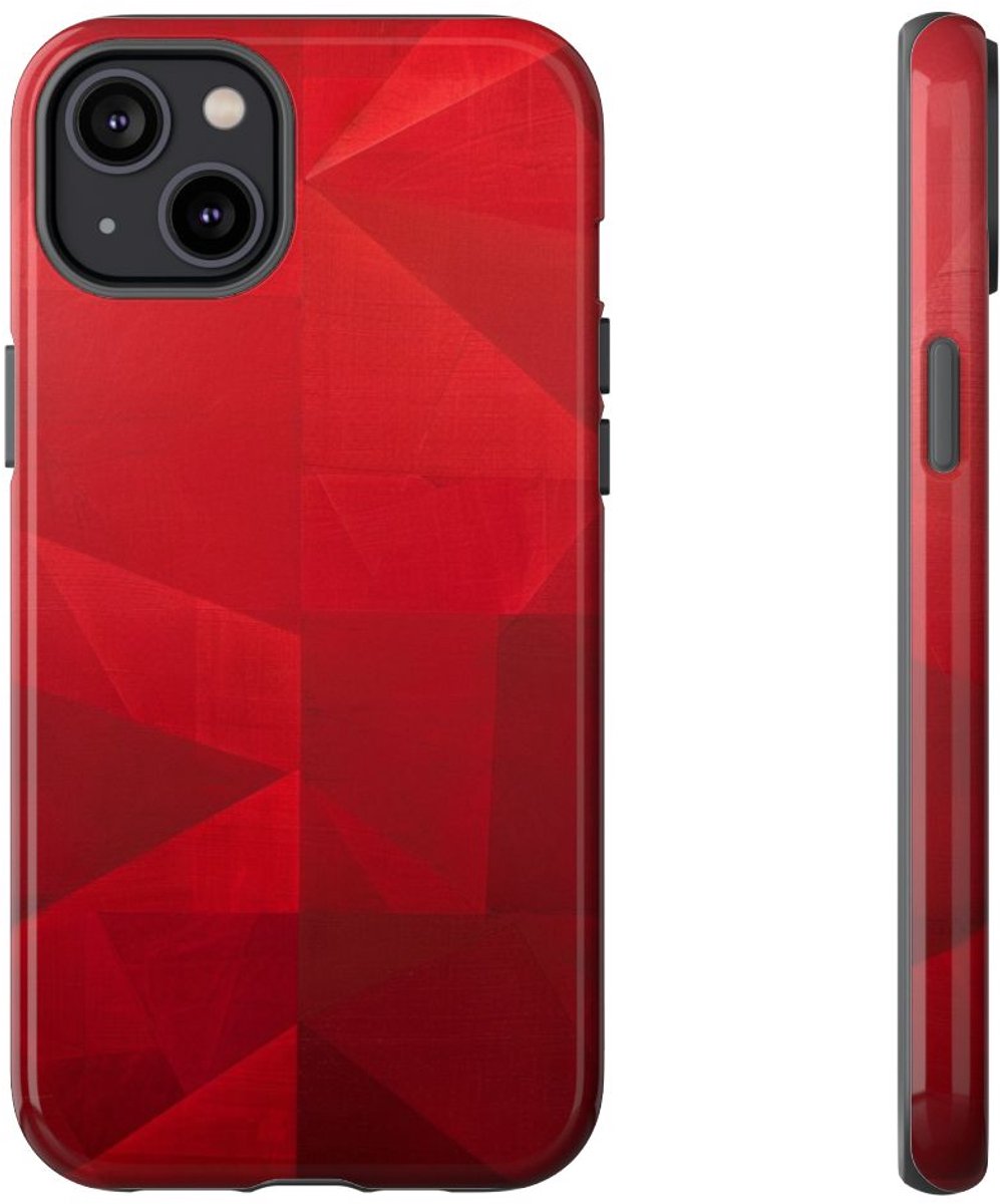 Rood Geometrisch Abstract Ontwerp – Telefoonhoesje Geschikt voor iPhone 14 Plus