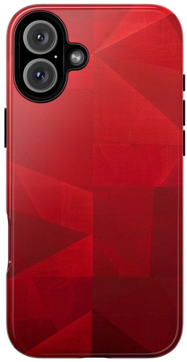 Rood Geometrisch Abstract Ontwerp – Telefoonhoesje Geschikt voor iPhone 16 Plus