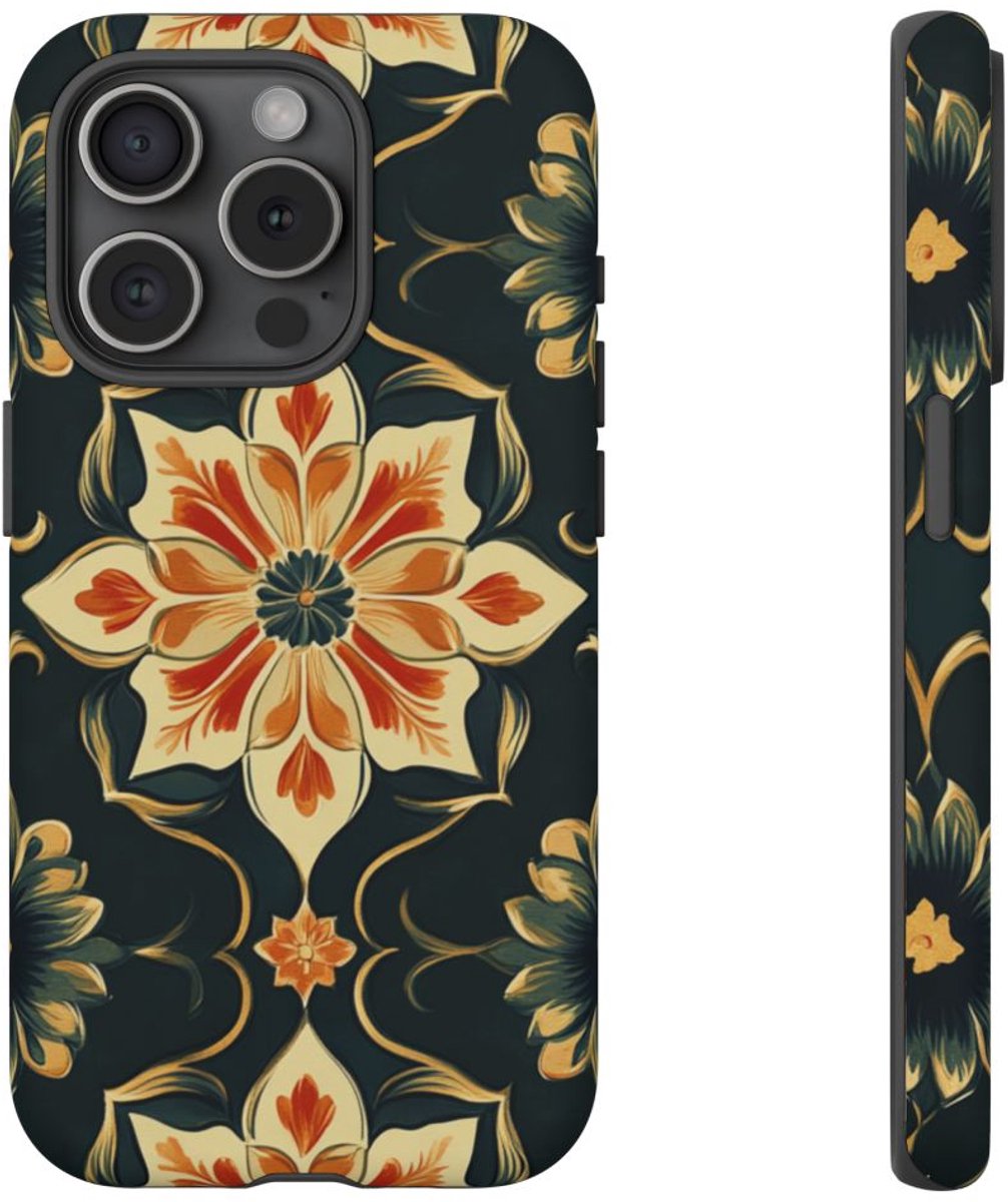 Sierlijk Bloemenpatroon – Telefoonhoesje Geschikt voor iPhone 15 Pro