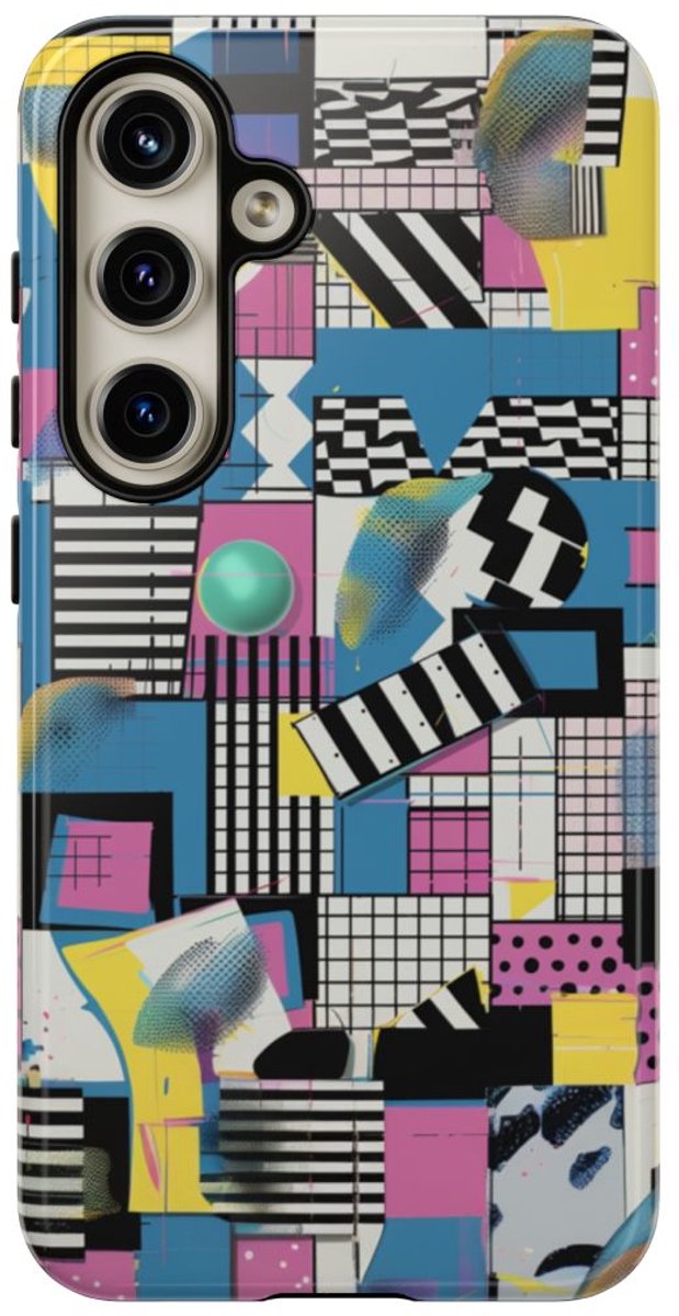 Kleurrijk Geometrisch Abstract Patroon – Telefoonhoesje Geschikt voor Samsung Galaxy S24