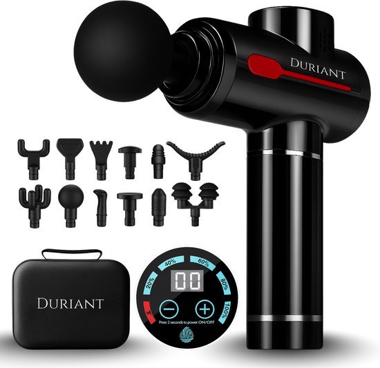 Duriant Massage Gun Professioneel Prime Zwart Rood met 12 - Duriant - €49,95