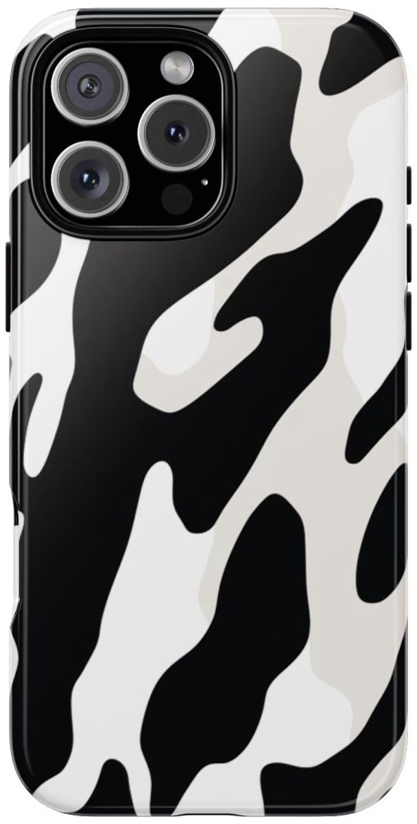 Zwart-Wit Koeienhuidpatroon – Telefoonhoesje Geschikt voor iPhone 16 Pro Max
