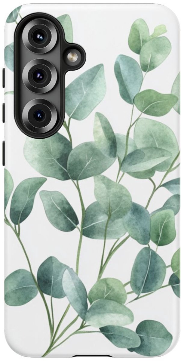 Waterverf Eucalyptusbladeren – Telefoonhoesje Geschikt voor Galaxy S25