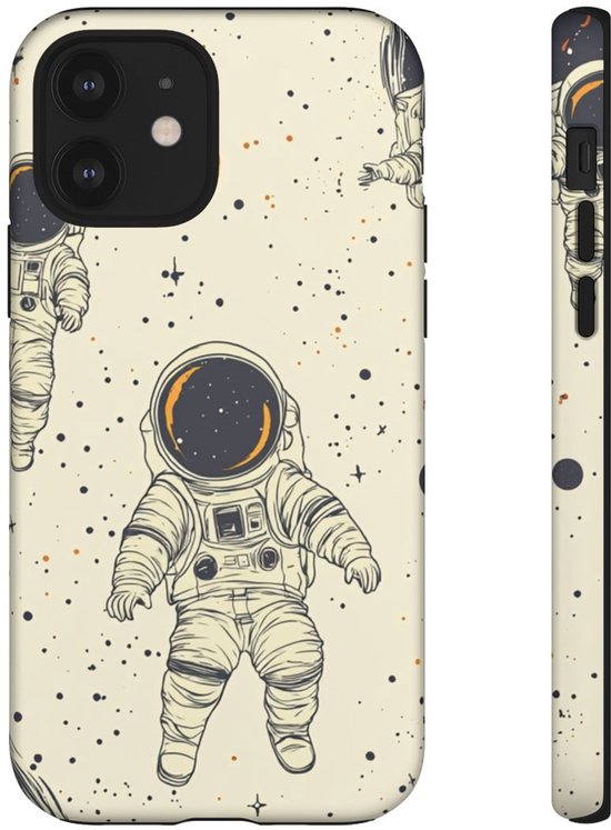 Drijvende Astronauten en Ruimtepatroon – Telefoonhoesje Geschikt voor iPhone 12