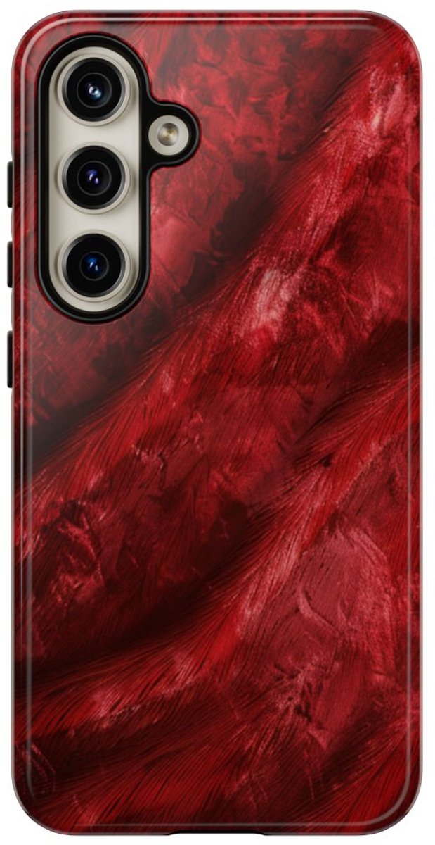 Rode Fluwelen Textuur – Telefoonhoesje Geschikt voor Samsung Galaxy S24