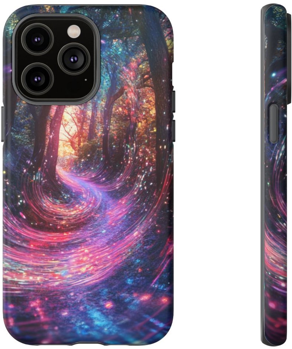 Magisch Bospad met Energiegolven – Telefoonhoesje Geschikt voor iPhone 14 Pro Max