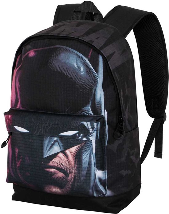 Karactermania - DC Comics Batman Face - HS FAN 2.2 Rugzak - Handbagage Backpack met trolley bevestiging - Rugtas - Zwart